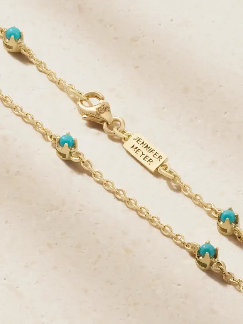 Jennifer Meyer 5 Illusion 18-karat Gold Turquoise Bracelet | Thumbnail 3