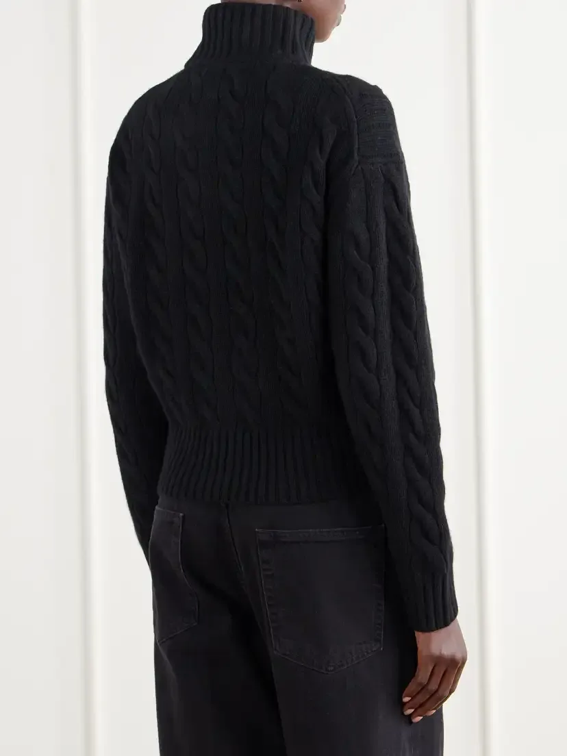 Polo Ralph Lauren Logo-embroidered Cable-knit Wool And Cashmere-blend Half-zip Sweater | Thumbnail 4 Polo Ralph Lauren Logo-embroidered Cable-knit Wool And Cashmere-blend Half-zip Sweater | Thumbnail 4