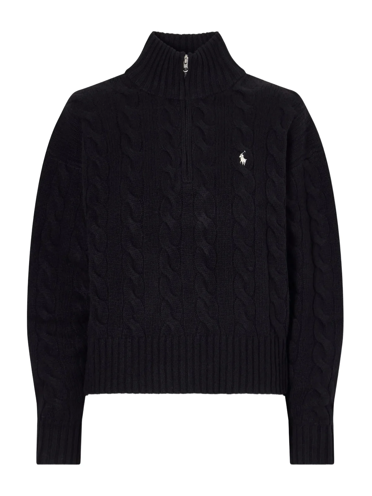 Logo-embroidered Cable-knit Wool And Cashmere-blend Half-zip Sweater Logo-embroidered Cable-knit Wool And Cashmere-blend Half-zip Sweater