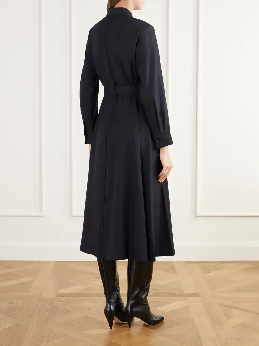 Theory Belted Flannel Midi Dress | Thumbnail 4 Theory Belted Flannel Midi Dress | Thumbnail 4
