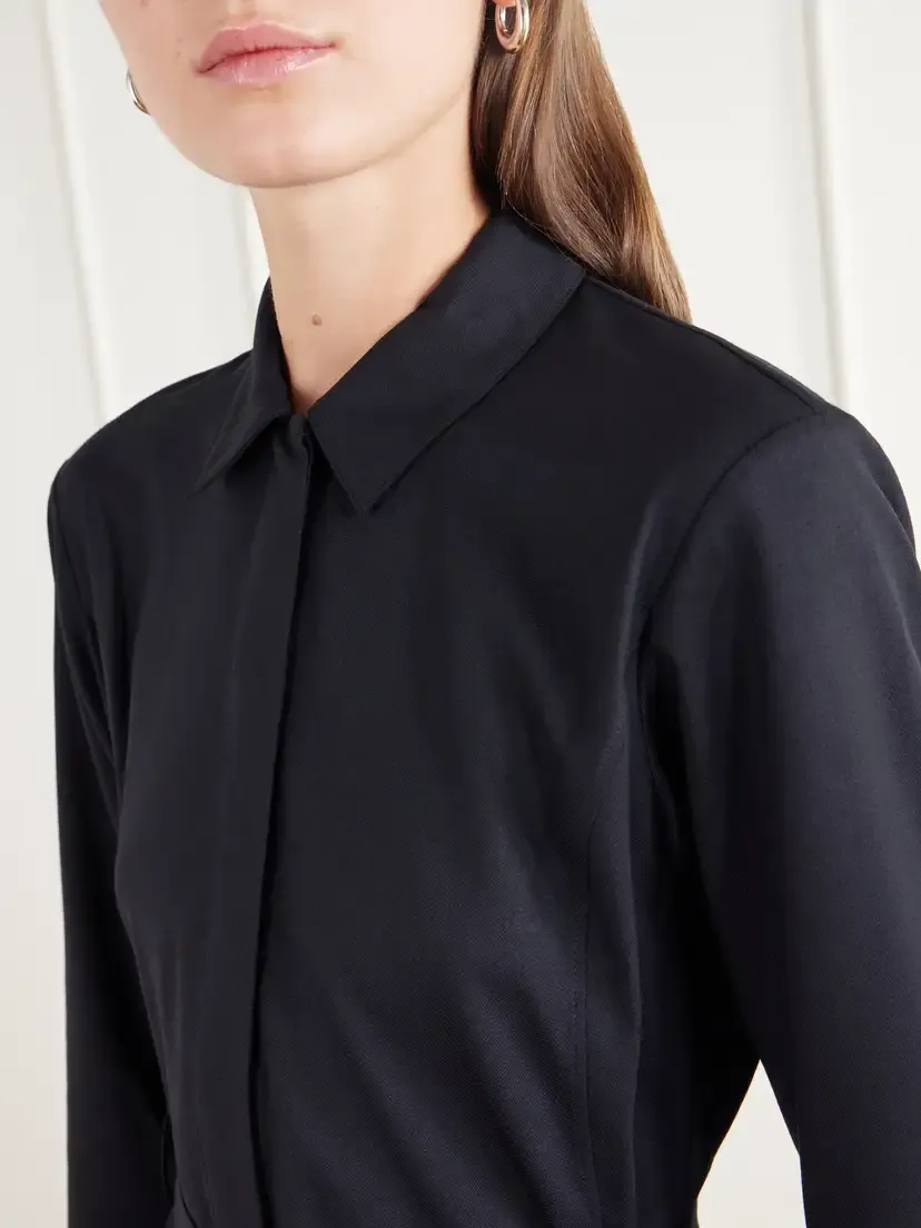 Theory Belted Flannel Midi Dress | Thumbnail 5 Theory Belted Flannel Midi Dress | Thumbnail 5