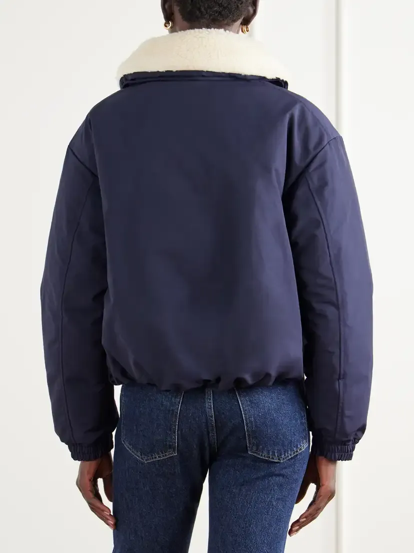 Polo Ralph Lauren Logo-embroidered Cropped Plush-trimmed Shell Down Jacket | Thumbnail 4 Polo Ralph Lauren Logo-embroidered Cropped Plush-trimmed Shell Down Jacket | Thumbnail 4