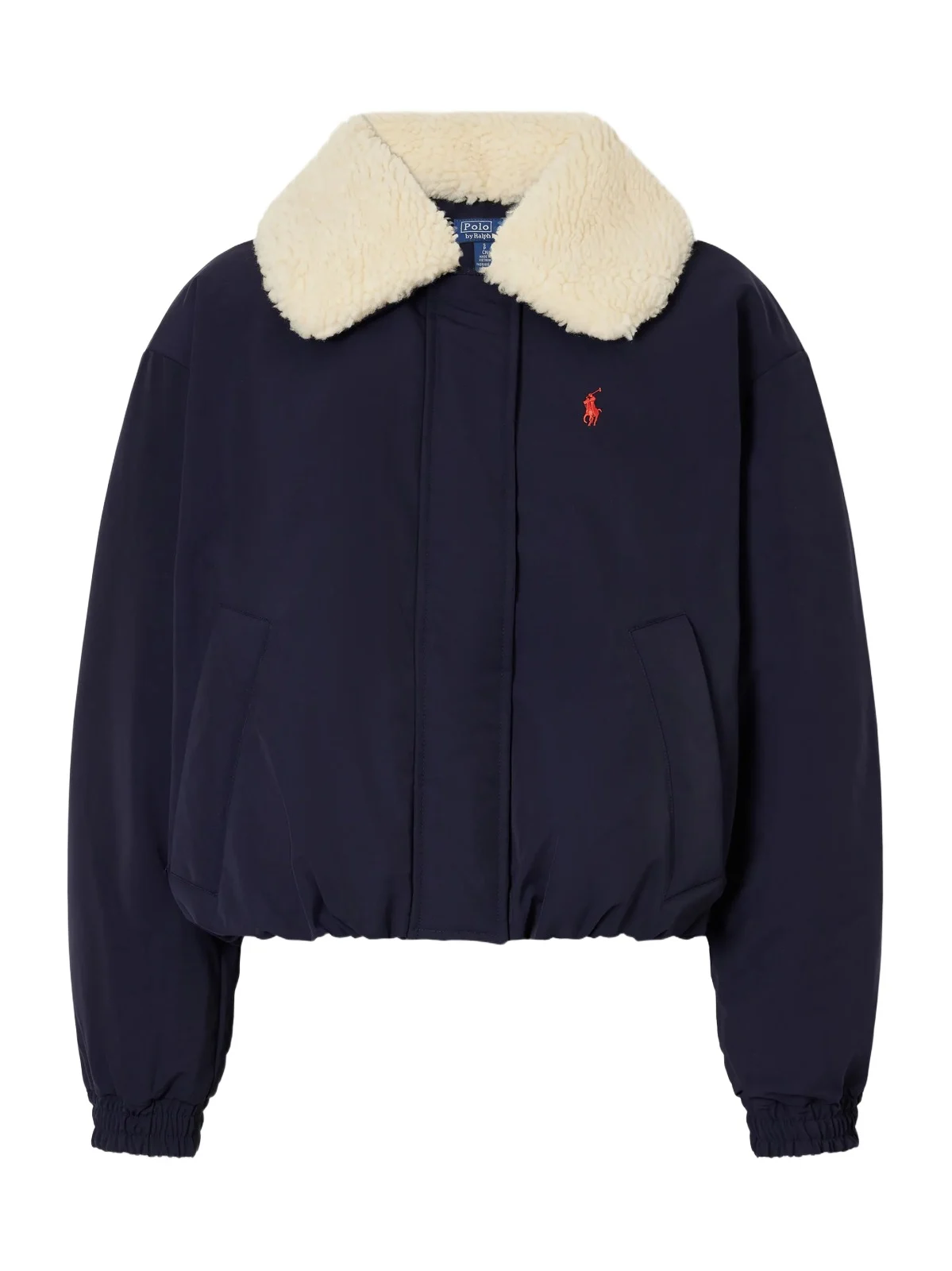 Polo Ralph Lauren Logo-embroidered Cropped Plush-trimmed Shell Down Jacket