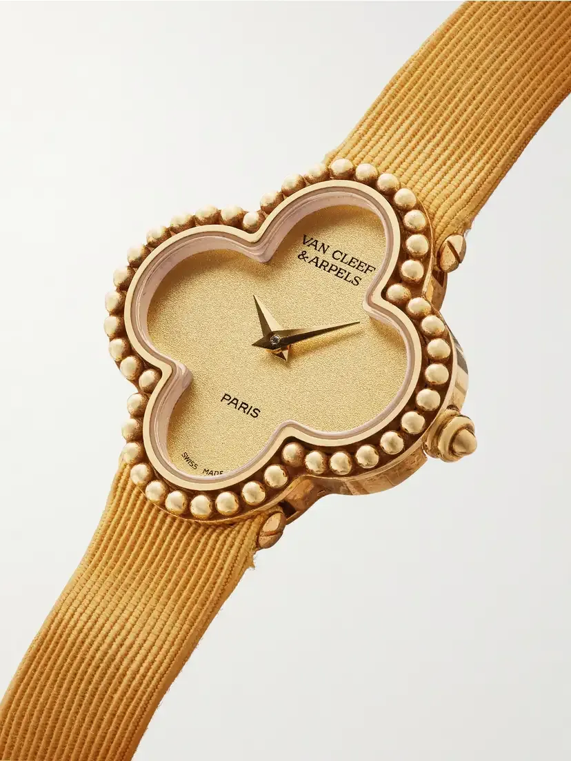 Stephanie Windsor + Van Cleef And Arpels Vintage 1990s Alhambra Quartz-movement 18-karat Gold Watch, Ref. 129974 (6.5" Wrist) | Thumbnail 3 Stephanie Windsor + Van Cleef And Arpels Vintage 1990s Alhambra Quartz-movement 18-karat Gold Watch, Ref. 129974 (6.5" Wrist) | Thumbnail 3