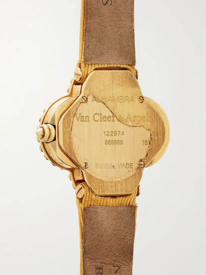 Stephanie Windsor + Van Cleef And Arpels Vintage 1990s Alhambra Quartz-movement 18-karat Gold Watch, Ref. 129974 (6.5" Wrist) | Thumbnail 4 Stephanie Windsor + Van Cleef And Arpels Vintage 1990s Alhambra Quartz-movement 18-karat Gold Watch, Ref. 129974 (6.5" Wrist) | Thumbnail 4