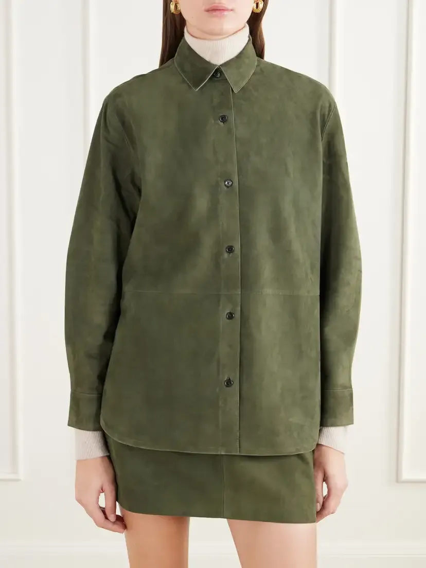 Theory Reece Paneled Suede Shirt | Thumbnail 3 Theory Reece Paneled Suede Shirt | Thumbnail 3