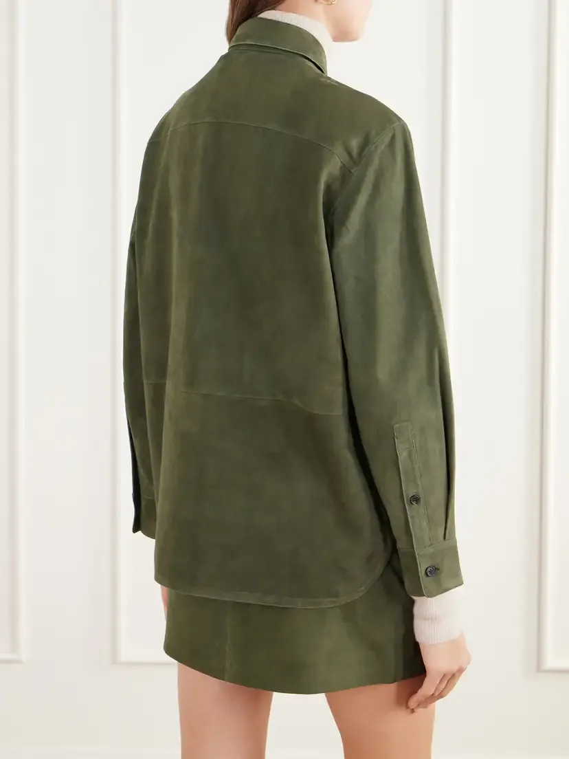 Theory Reece Paneled Suede Shirt | Thumbnail 4 Theory Reece Paneled Suede Shirt | Thumbnail 4
