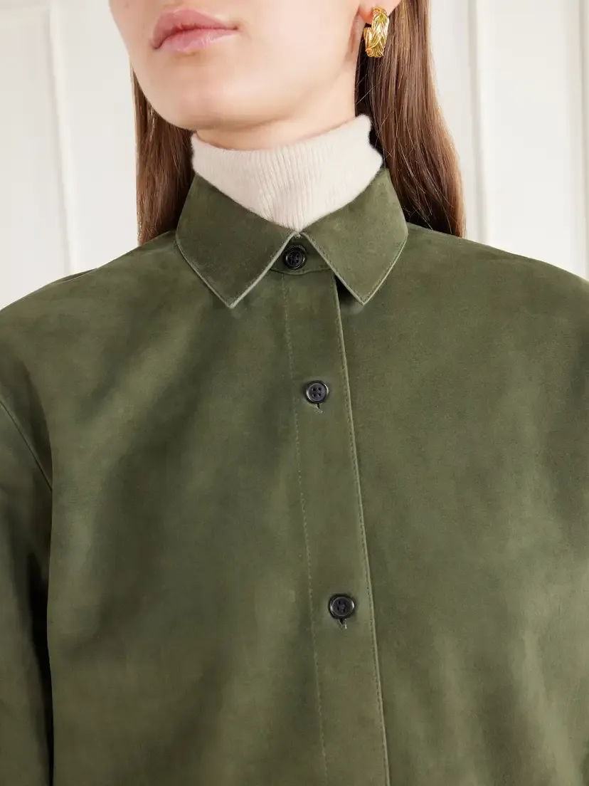 Theory Reece Paneled Suede Shirt | Thumbnail 5 Theory Reece Paneled Suede Shirt | Thumbnail 5