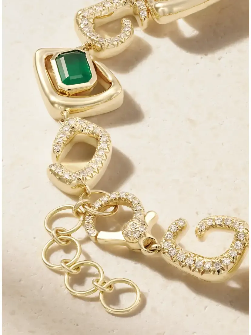 SHAY Zar 18-karat Gold, Emerald And Diamonds Bracelet - Green | Thumbnail 3 SHAY Zar 18-karat Gold, Emerald And Diamonds Bracelet - Green | Thumbnail 3