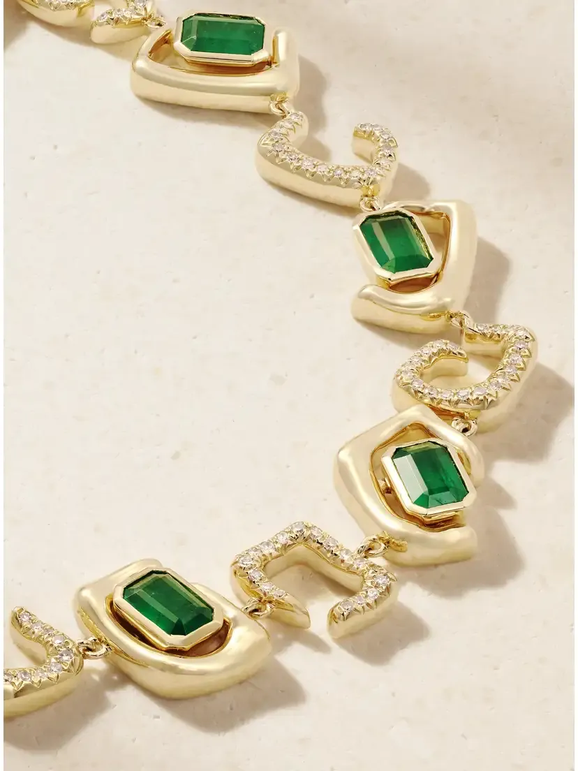 SHAY Zar 18-karat Gold, Emerald And Diamonds Bracelet - Green | Thumbnail 4 SHAY Zar 18-karat Gold, Emerald And Diamonds Bracelet - Green | Thumbnail 4