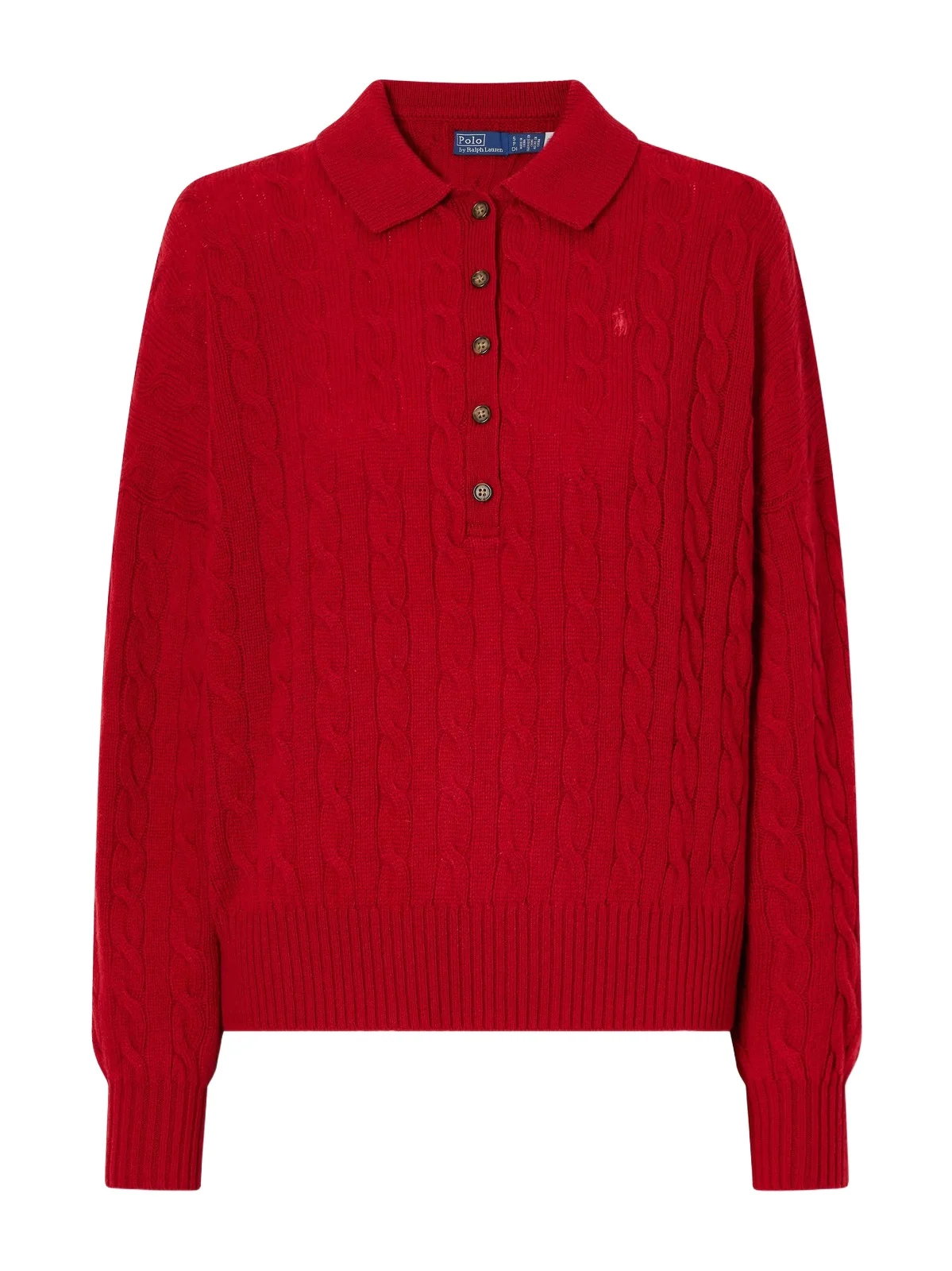 Logo-embroidered Cable-knit Wool And Cashmere-blend Polo Sweater Logo-embroidered Cable-knit Wool And Cashmere-blend Polo Sweater