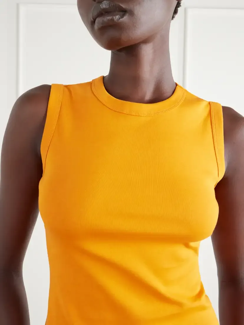 FLORE FLORE Esmé Ribbed Organic Cotton-jersey Tank | Thumbnail 5 FLORE FLORE Esmé Ribbed Organic Cotton-jersey Tank | Thumbnail 5