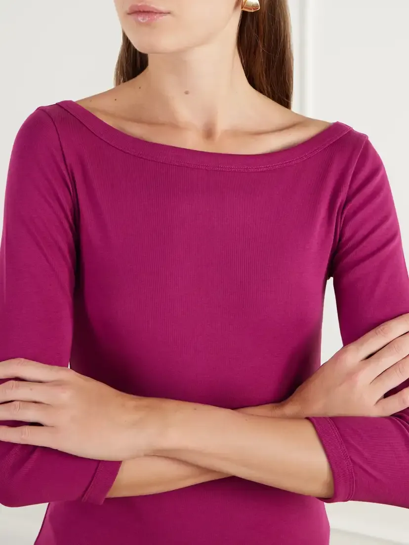 FLORE FLORE Steffi Ribbed Organic Cotton-jersey T-shirt | Thumbnail 5 FLORE FLORE Steffi Ribbed Organic Cotton-jersey T-shirt | Thumbnail 5
