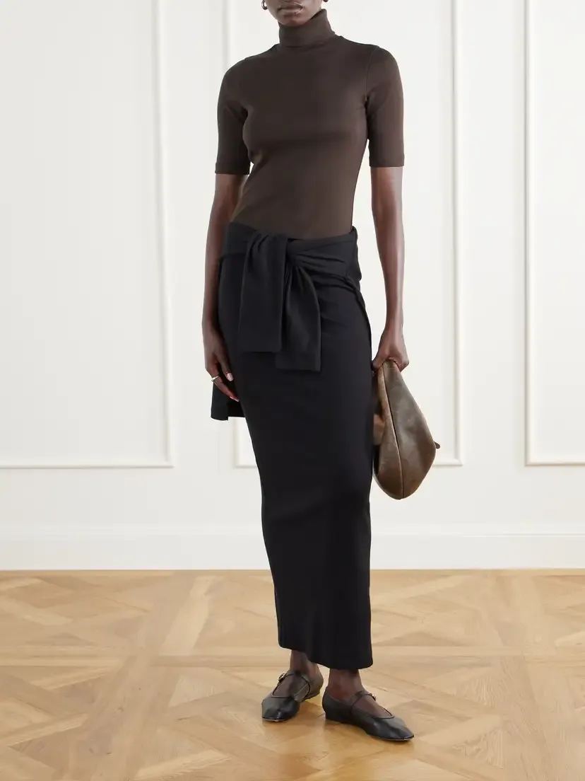 FLORE FLORE Dinah Ribbed Organic Cotton-jersey Turtleneck Top | Thumbnail 2 FLORE FLORE Dinah Ribbed Organic Cotton-jersey Turtleneck Top | Thumbnail 2