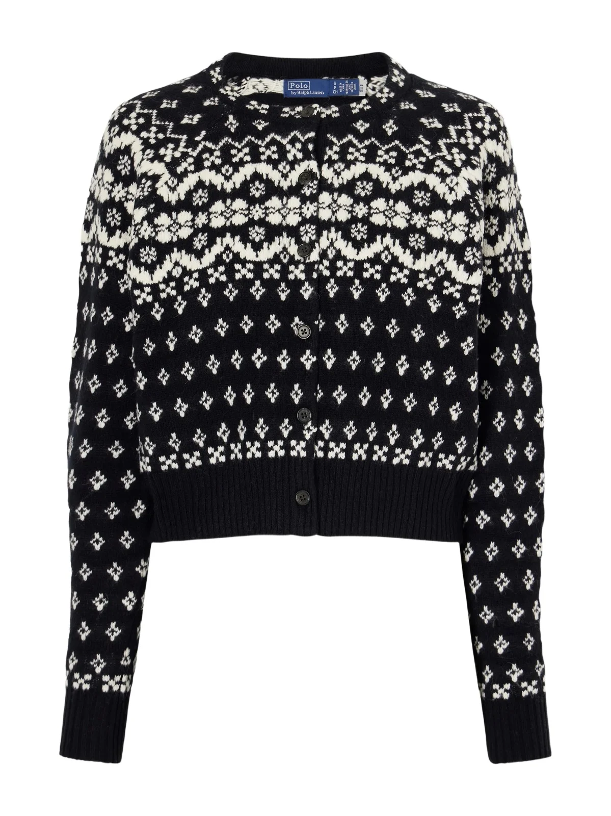 Cropped Fair Isle Intarsia-knit Wool, Cotton And Alpaca-blend Cardigan - Black Cropped Fair Isle Intarsia-knit Wool, Cotton And Alpaca-blend Cardigan - Black