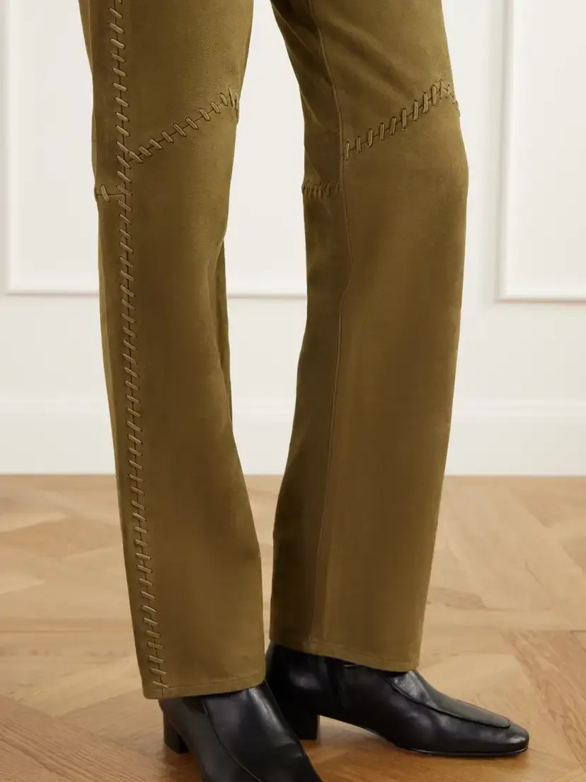 RRL Paneled Whipstitched Paneled Suede Slim-fit Pants | Thumbnail 6 RRL Paneled Whipstitched Paneled Suede Slim-fit Pants | Thumbnail 6
