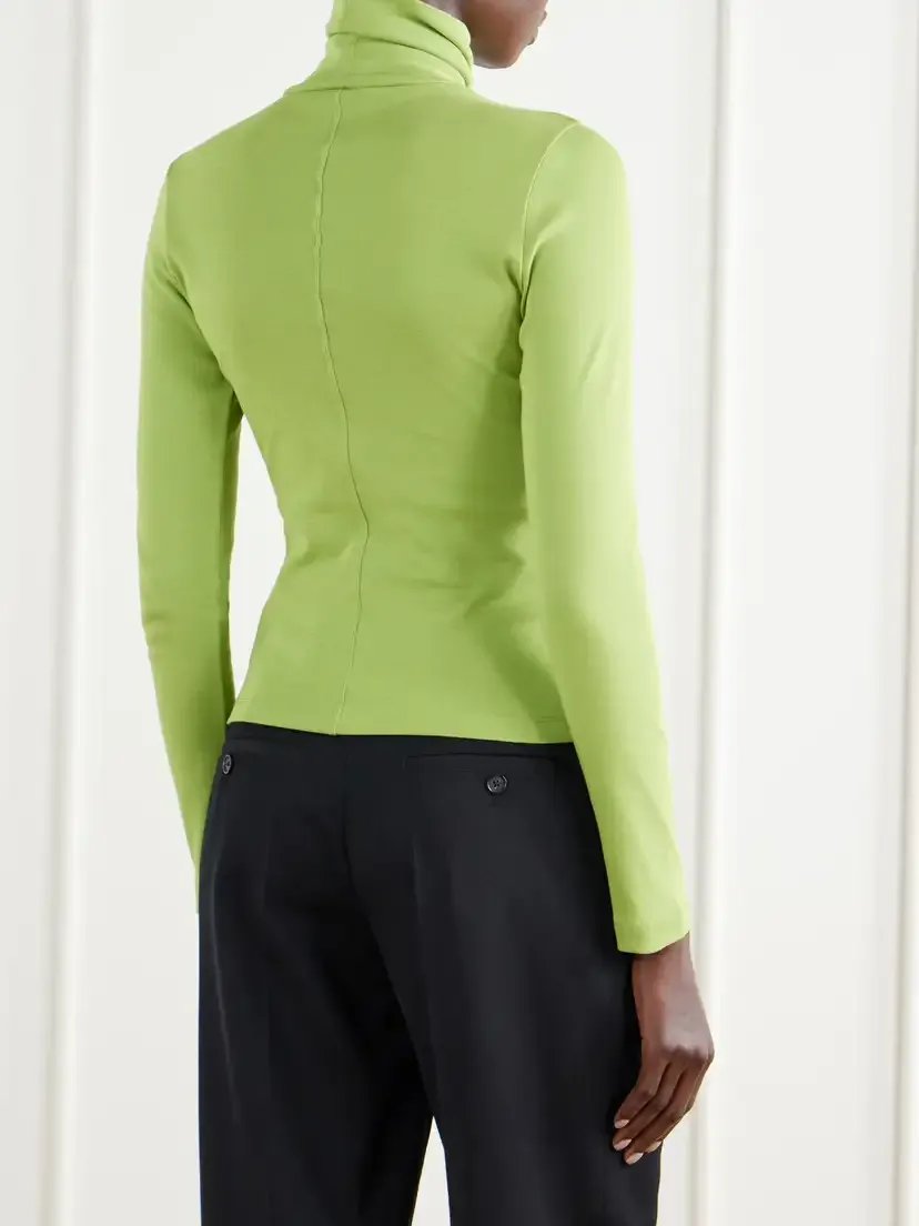 FLORE FLORE Dinah Ribbed Organic Cotton-jersey Turtleneck Top | Thumbnail 4