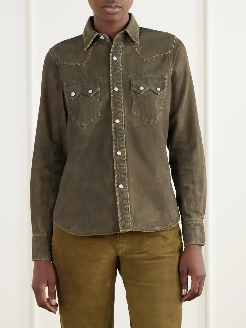 RRL Whipstitched Denim Shirt | Thumbnail 3 RRL Whipstitched Denim Shirt | Thumbnail 3