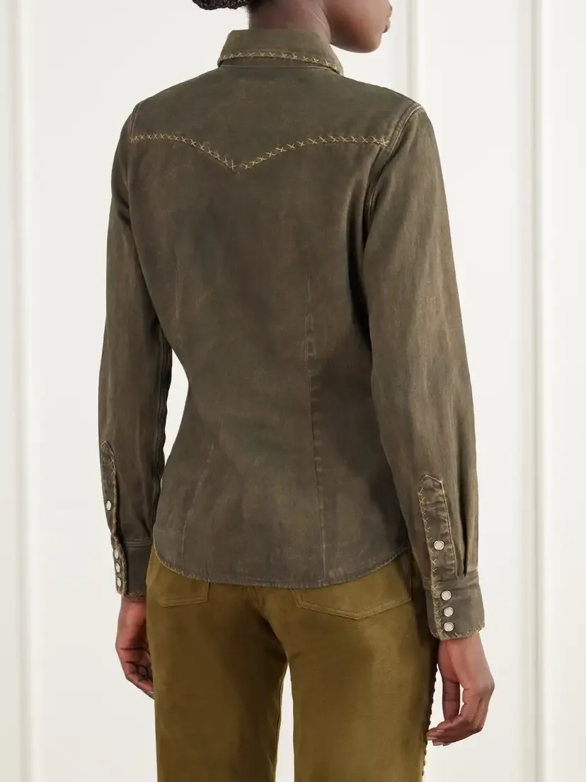 RRL Whipstitched Denim Shirt | Thumbnail 4 RRL Whipstitched Denim Shirt | Thumbnail 4