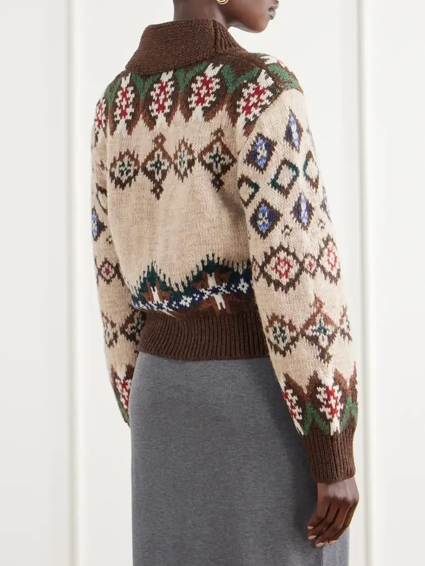Polo Ralph Lauren Fair Isle Wool And Cashmere-blend Jacquard Cardigan | Thumbnail 4 Polo Ralph Lauren Fair Isle Wool And Cashmere-blend Jacquard Cardigan | Thumbnail 4