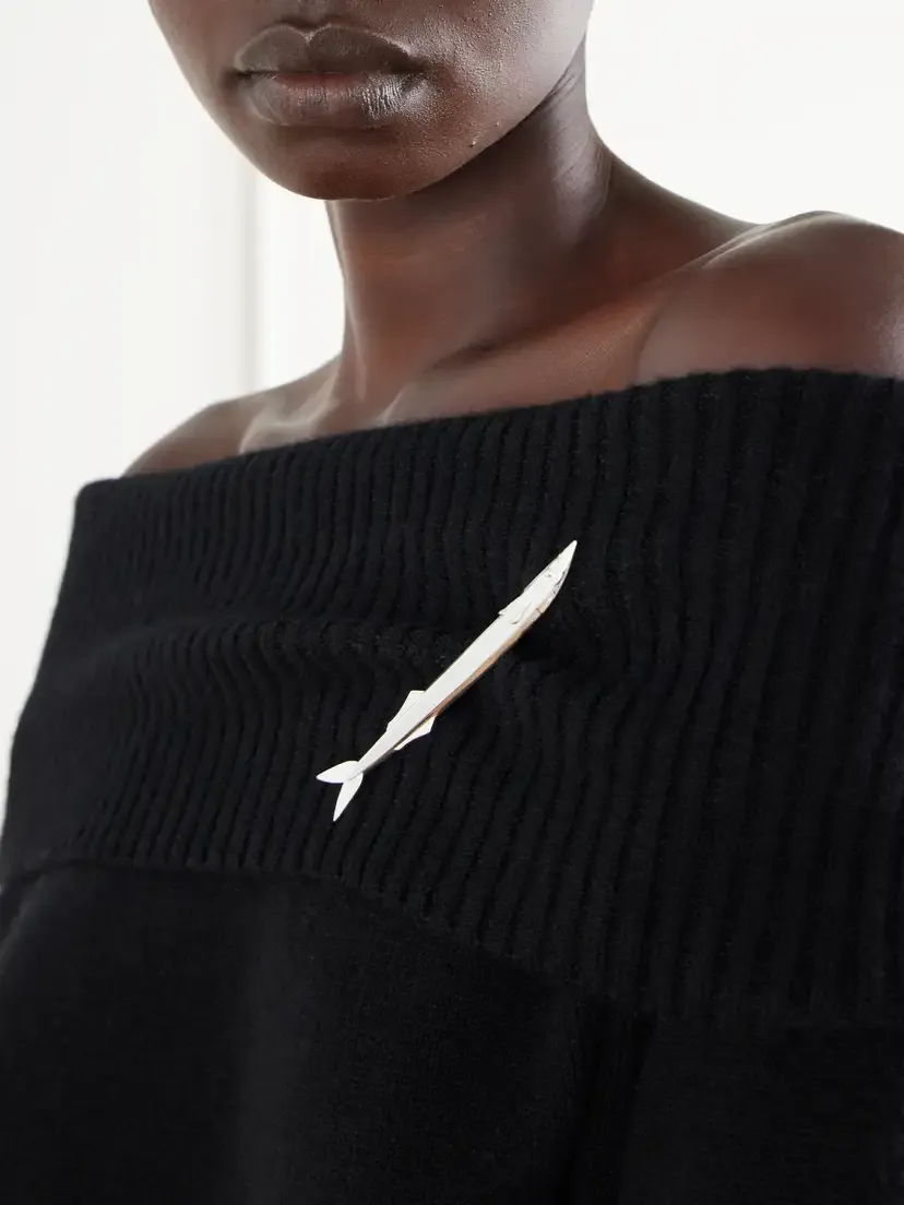Tory Burch Fish Silver-tone Brooch | Thumbnail 2 Tory Burch Fish Silver-tone Brooch | Thumbnail 2