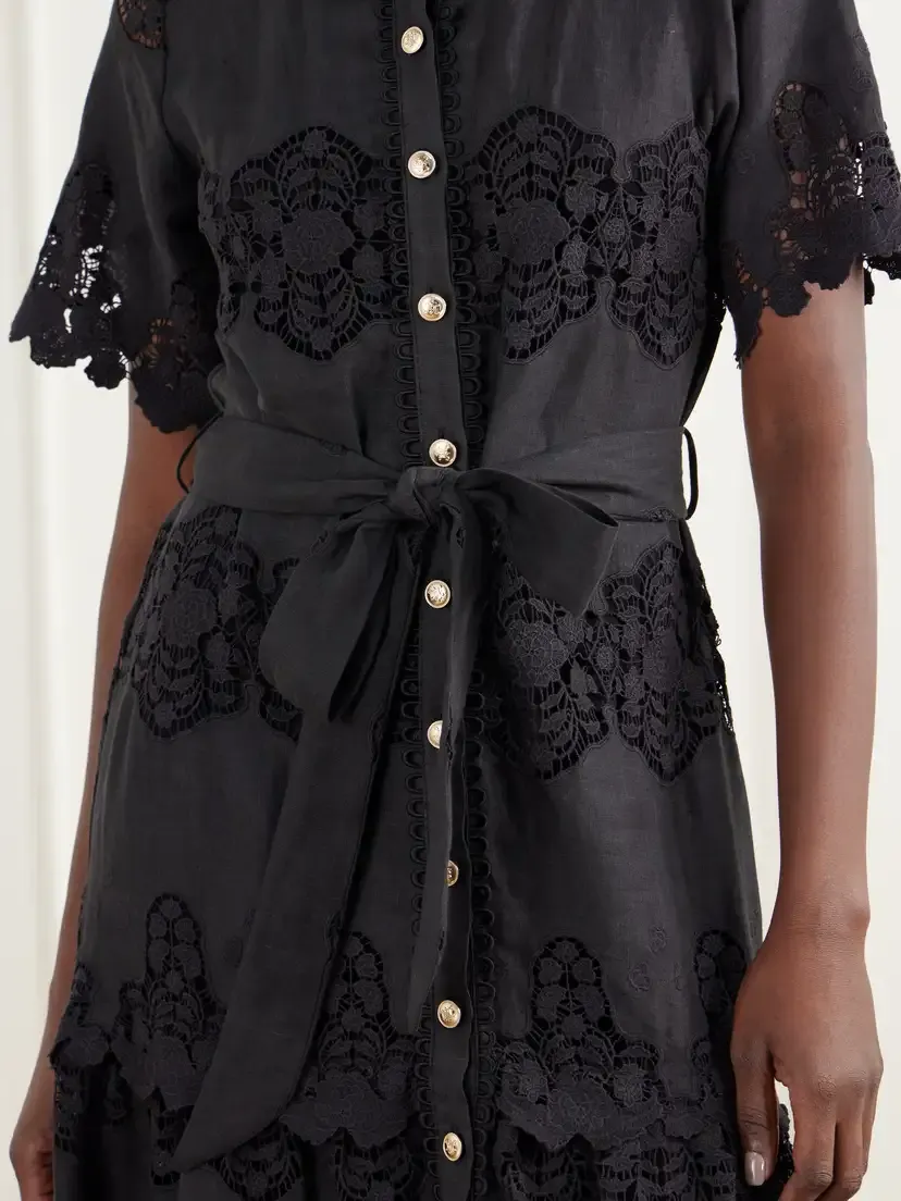 Miguelina Romilly Cloisters Broderie Anglaise Linen And Cotton-blend-poplin Midi Dress | Thumbnail 4 Miguelina Romilly Cloisters Broderie Anglaise Linen And Cotton-blend-poplin Midi Dress | Thumbnail 4