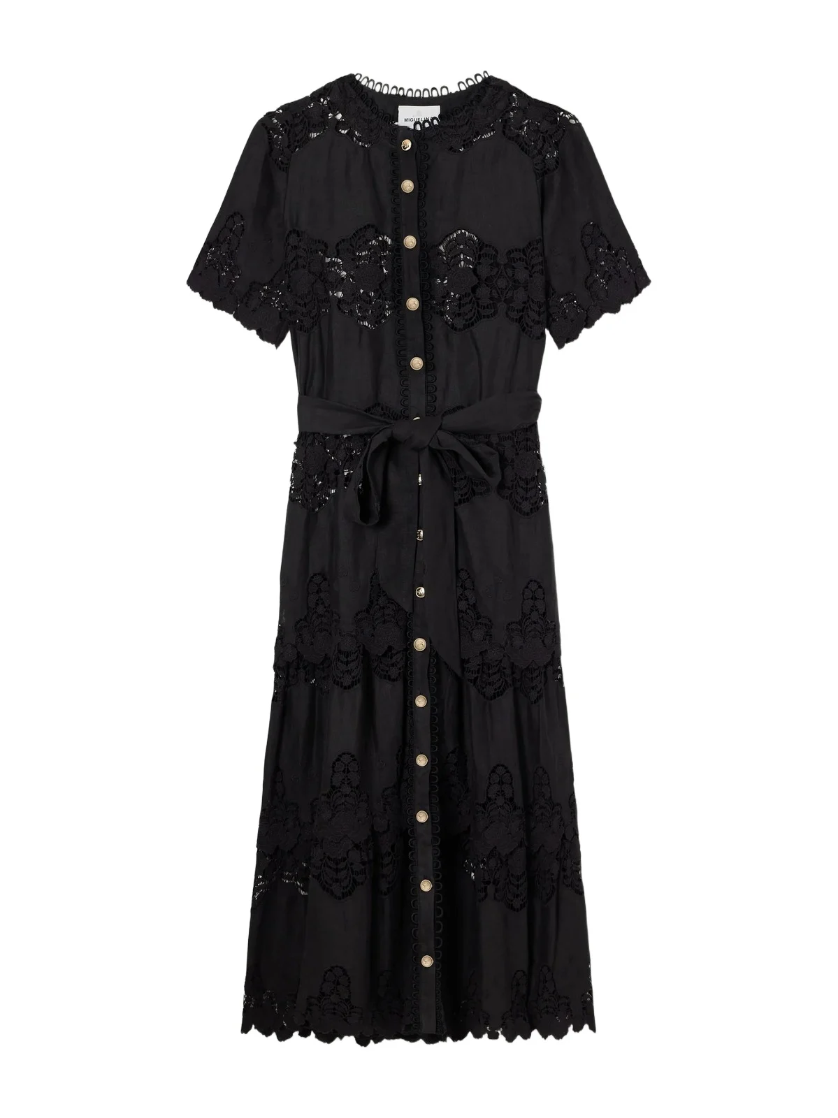 Miguelina Romilly Cloisters Broderie Anglaise Linen And Cotton-blend-poplin Midi Dress
