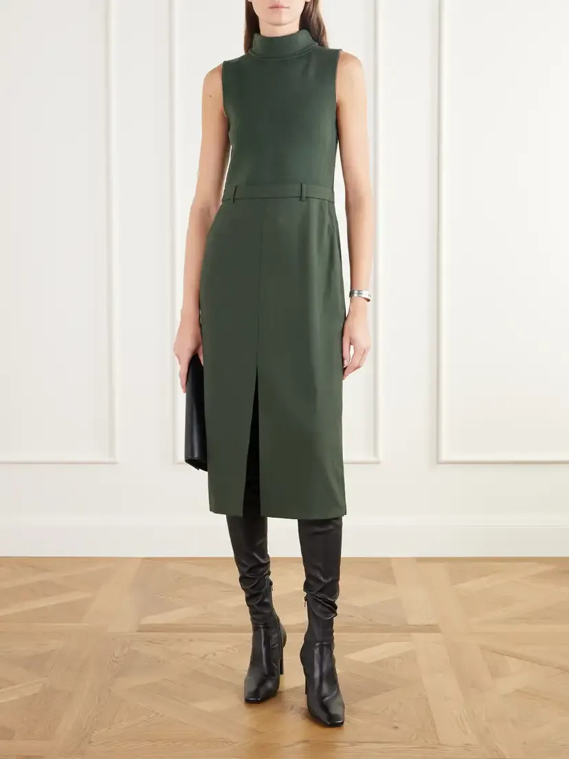 Theory Merino Wool-blend Jersey And Fresco Turtleneck Midi Dress | Thumbnail 2 Theory Merino Wool-blend Jersey And Fresco Turtleneck Midi Dress | Thumbnail 2