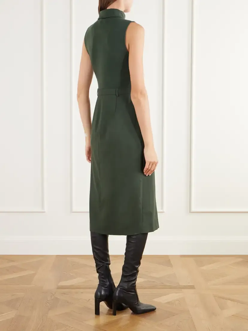 Theory Merino Wool-blend Jersey And Fresco Turtleneck Midi Dress | Thumbnail 3 Theory Merino Wool-blend Jersey And Fresco Turtleneck Midi Dress | Thumbnail 3