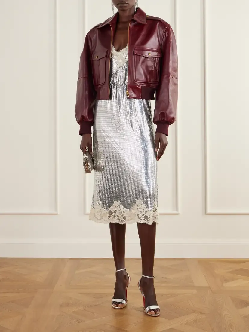 Rabanne Lace-trimmed Chainmail Midi Dress | Thumbnail 2