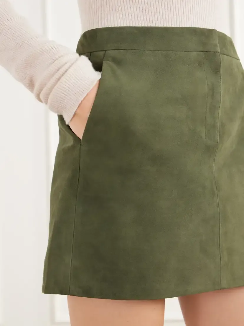 Theory Paneled Suede Mini Skirt | Thumbnail 5