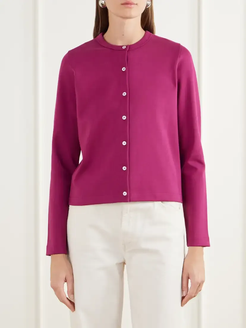 FLORE FLORE Poppy Organic Cotton-jersey Cardigan | Thumbnail 3 FLORE FLORE Poppy Organic Cotton-jersey Cardigan | Thumbnail 3