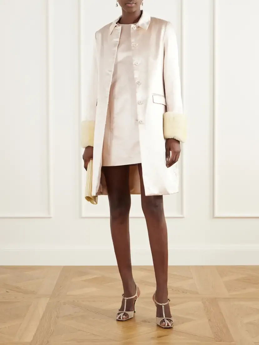 Posse Chester Plush-trimmed Cotton And Silk-blend Satin Coat | Thumbnail 2 Posse Chester Plush-trimmed Cotton And Silk-blend Satin Coat | Thumbnail 2