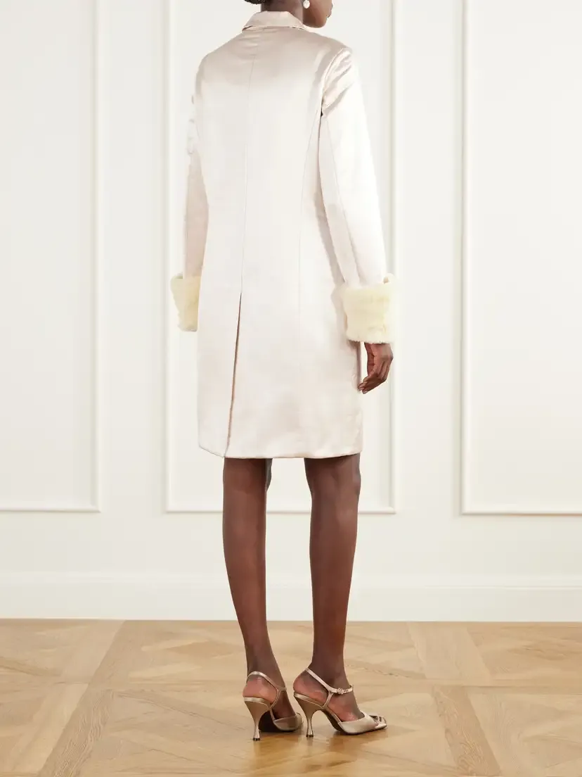 Posse Chester Plush-trimmed Cotton And Silk-blend Satin Coat | Thumbnail 4 Posse Chester Plush-trimmed Cotton And Silk-blend Satin Coat | Thumbnail 4