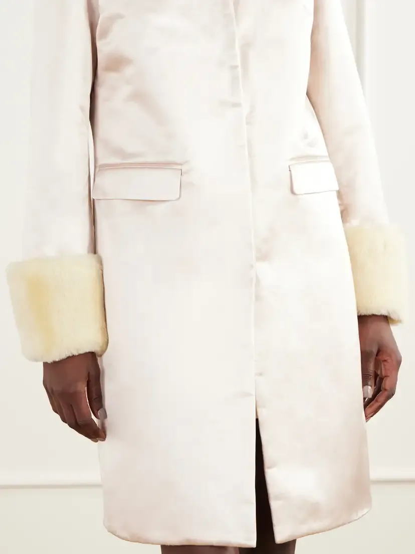Posse Chester Plush-trimmed Cotton And Silk-blend Satin Coat | Thumbnail 5 Posse Chester Plush-trimmed Cotton And Silk-blend Satin Coat | Thumbnail 5