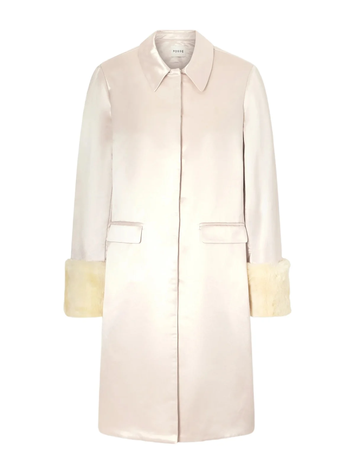 Posse Chester Plush-trimmed Cotton And Silk-blend Satin Coat
