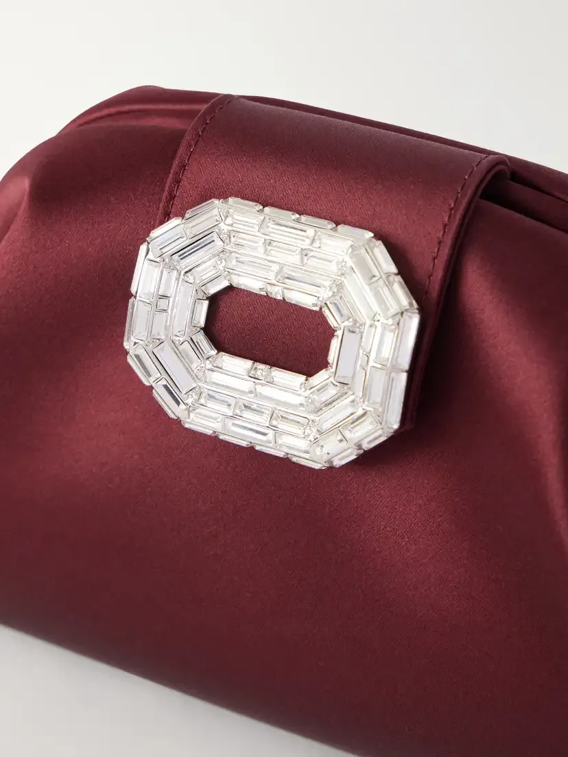 Amina Muaddi Camelia Crystal-embellished Satin Clutch | Thumbnail 5