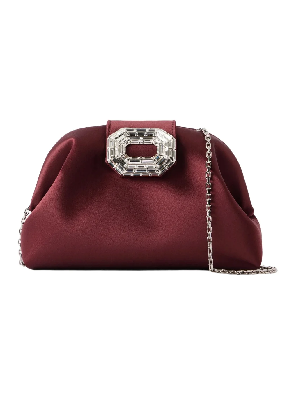 Amina Muaddi Camelia Crystal-embellished Satin Clutch