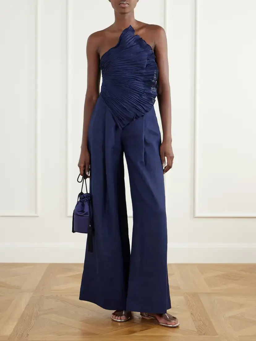 ANDRES OTALORA Ainma Pleated Linen-woven Jumpsuit | Thumbnail 2 ANDRES OTALORA Ainma Pleated Linen-woven Jumpsuit | Thumbnail 2