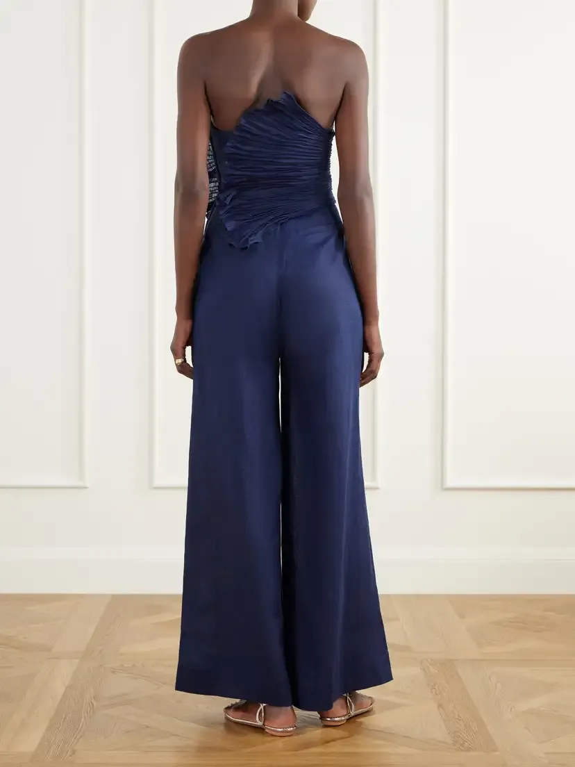ANDRES OTALORA Ainma Pleated Linen-woven Jumpsuit | Thumbnail 3 ANDRES OTALORA Ainma Pleated Linen-woven Jumpsuit | Thumbnail 3
