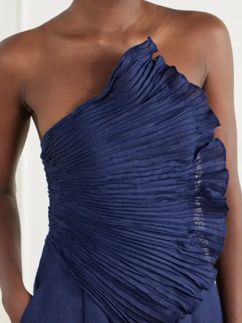 ANDRES OTALORA Ainma Pleated Linen-woven Jumpsuit | Thumbnail 4 ANDRES OTALORA Ainma Pleated Linen-woven Jumpsuit | Thumbnail 4
