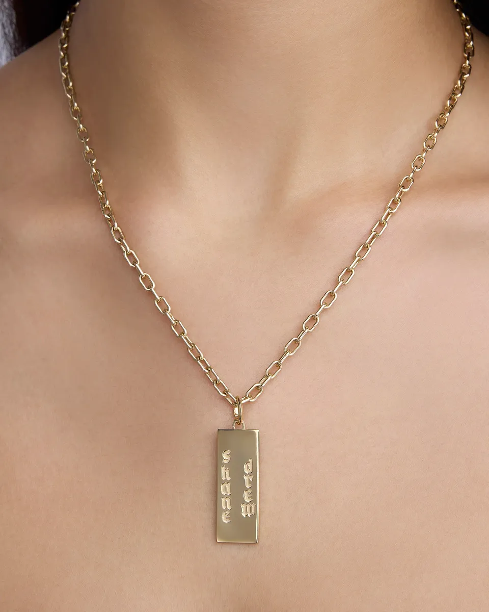 Jennifer Fisher Jennifer Fisher Personalized Classic Dog Tag 14K Yellow Gold | Thumbnail 2 Jennifer Fisher Jennifer Fisher Personalized Classic Dog Tag 14K Yellow Gold | Thumbnail 2