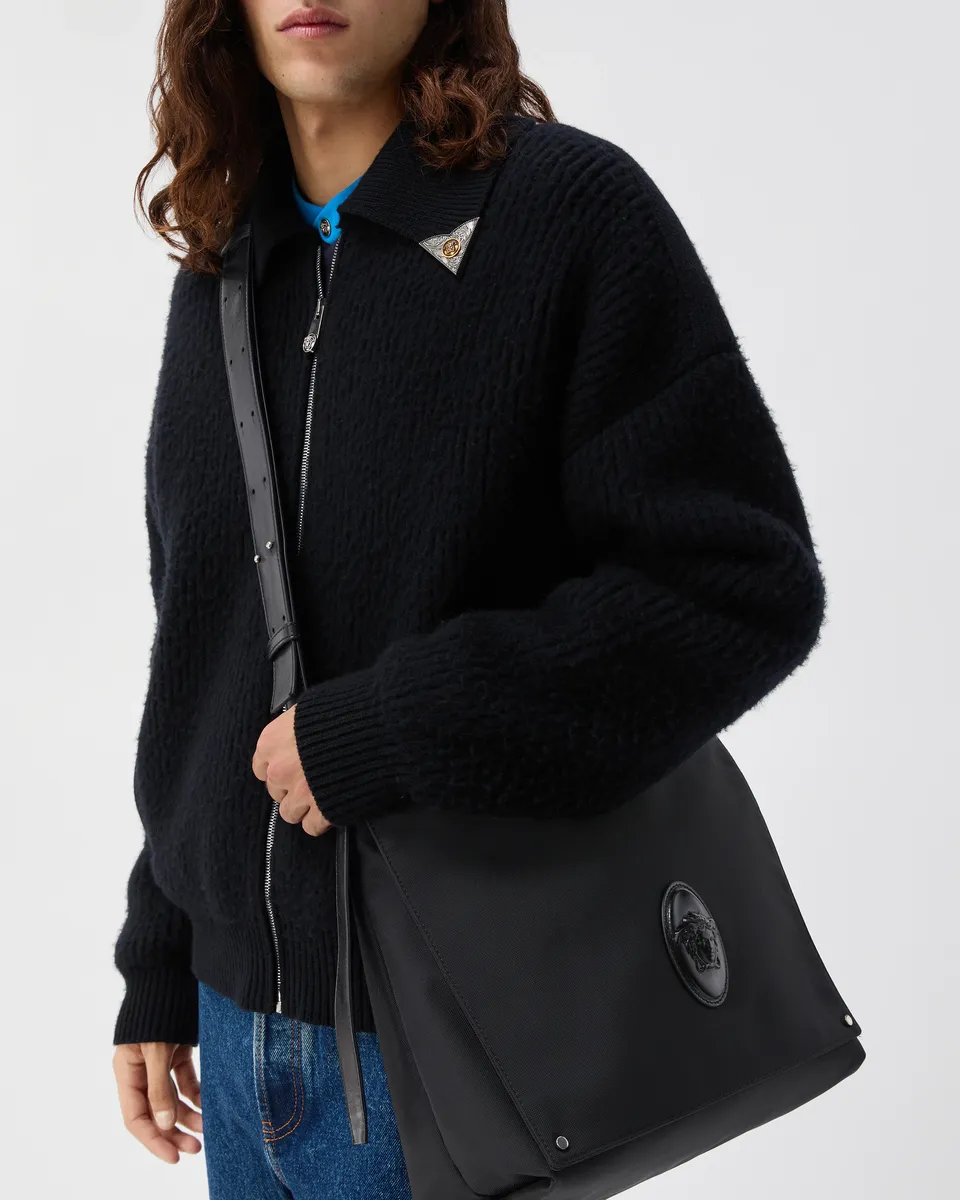 Versace Lou Large Nylon Messenger Bag | Thumbnail 2 Versace Lou Large Nylon Messenger Bag | Thumbnail 2
