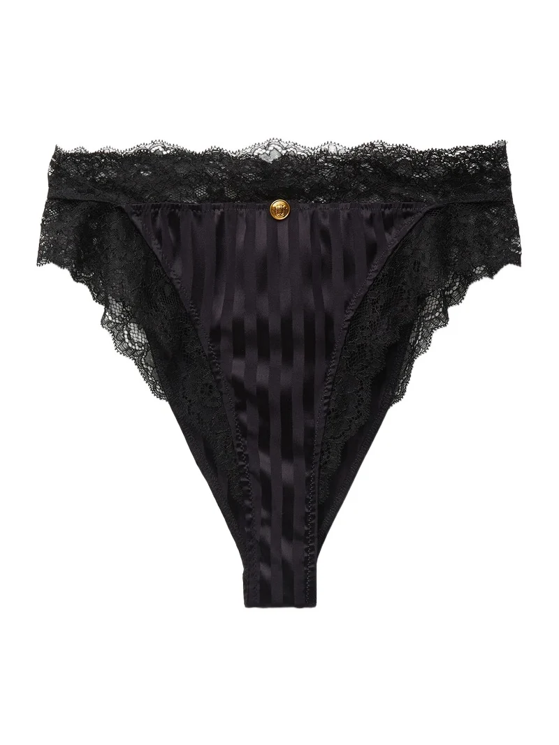 Versace Jacquard Lace-Trim Silk Briefs