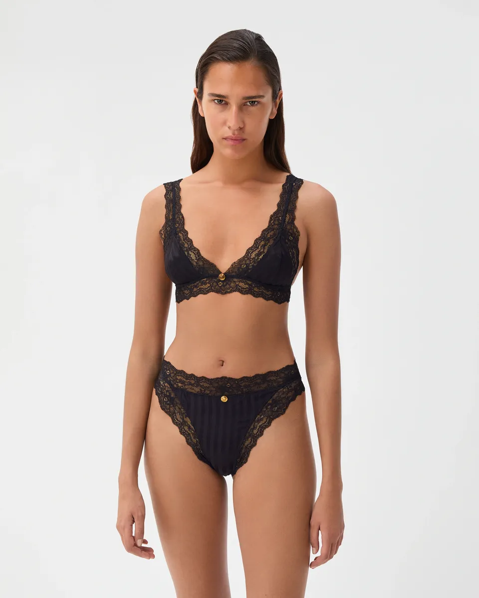 Versace Jacquard Lace-Trim Silk Bralette | Thumbnail 2 Versace Jacquard Lace-Trim Silk Bralette | Thumbnail 2