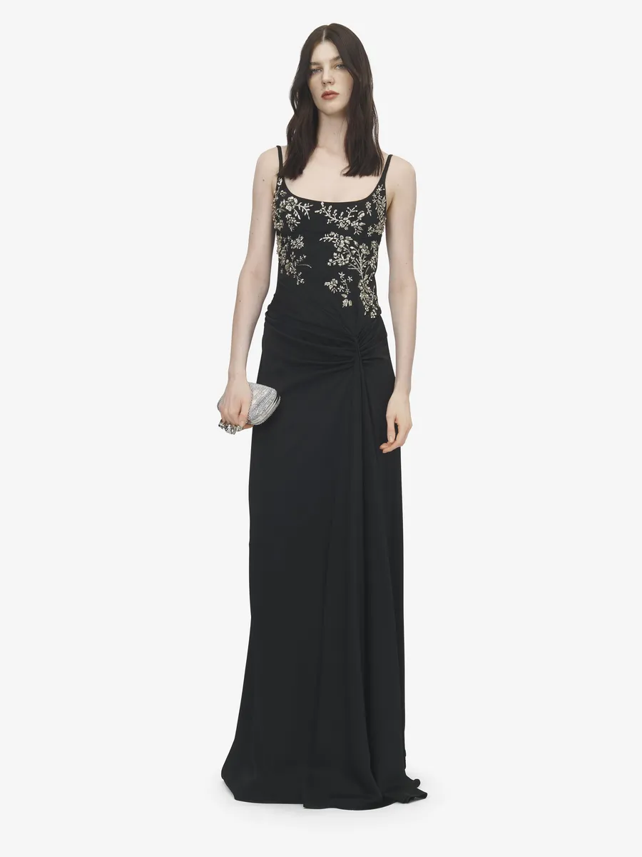 Alexander McQueen Floral Embroidery Evening Dress | Thumbnail 2