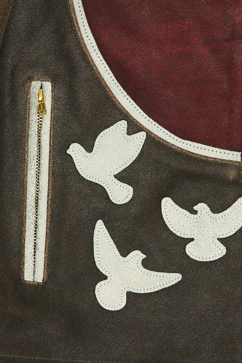 KidSuper Doves Distressed Leather Moto Jacket | Thumbnail 6 KidSuper Doves Distressed Leather Moto Jacket | Thumbnail 6