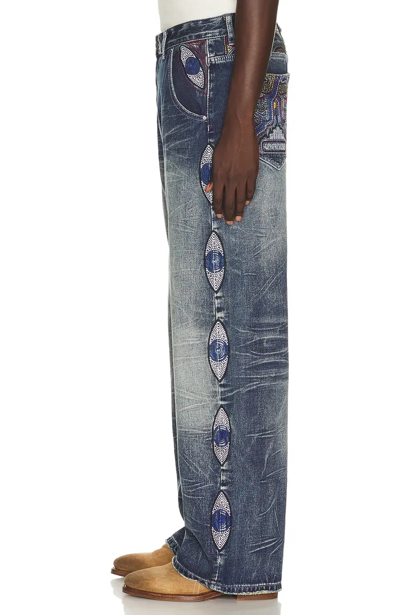 KidSuper Gemstone Eye Embroidery Jean | Thumbnail 3 KidSuper Gemstone Eye Embroidery Jean | Thumbnail 3
