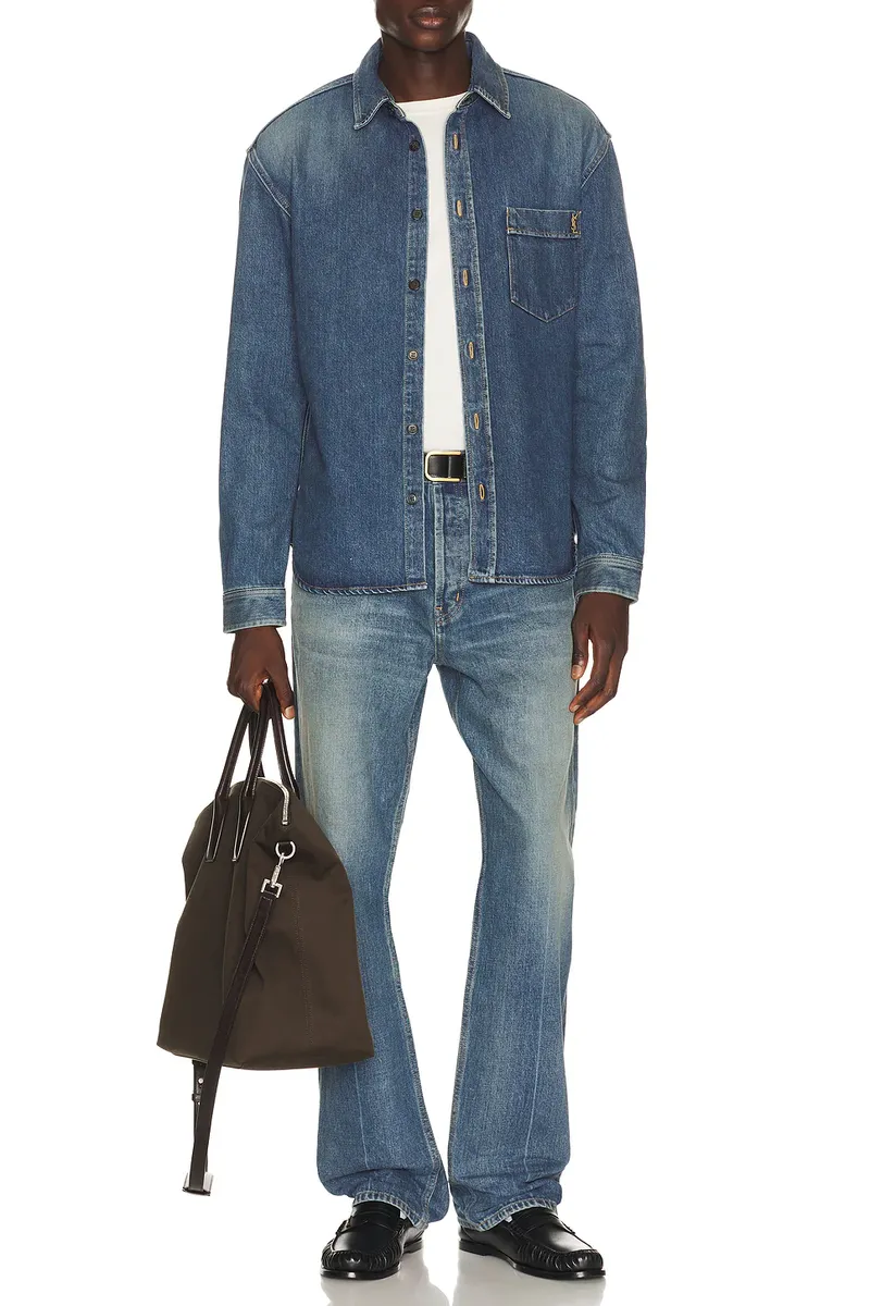 Saint Laurent Loose Single Pocket Cassandre Shirt | Thumbnail 3 Saint Laurent Loose Single Pocket Cassandre Shirt | Thumbnail 3