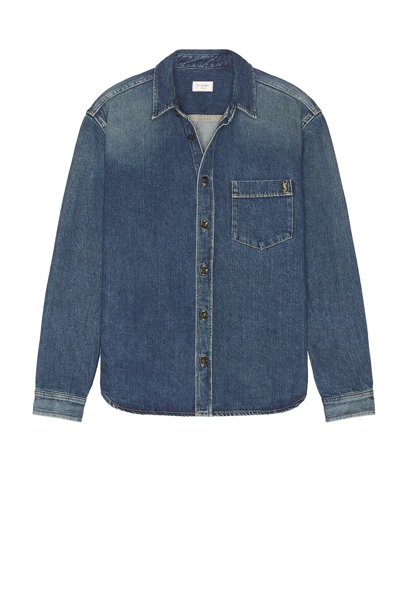 Saint Laurent Loose Single Pocket Cassandre Shirt | Thumbnail 4 Saint Laurent Loose Single Pocket Cassandre Shirt | Thumbnail 4